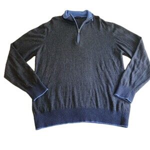 Codice Men's 1/4 Zip Sweater Cashmere Merino Wool‎ Blend Gray Size 54 Luxury